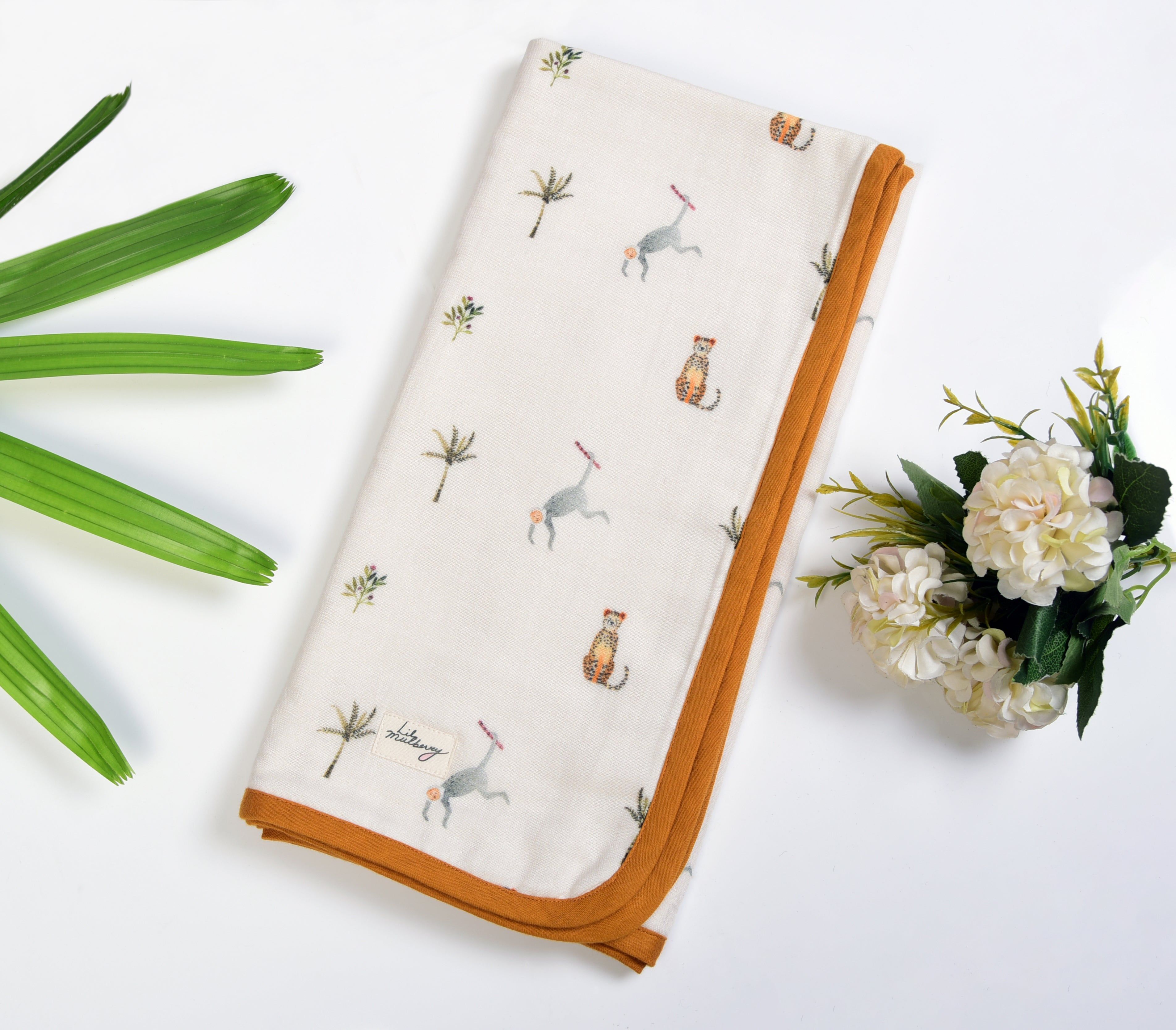 Monkey Cheetah Muslin Blanket 078